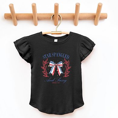 The Juniper Shop Star Spangled And Sassy Coquette Flutter Sleeve Tee