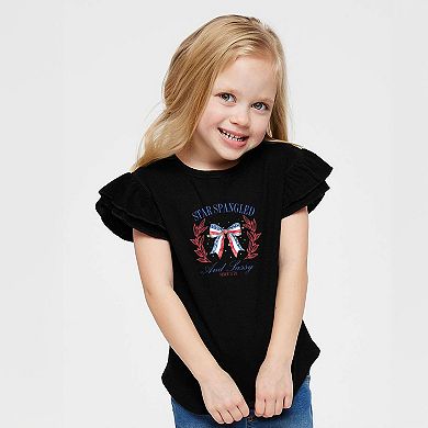 The Juniper Shop Star Spangled And Sassy Coquette Flutter Sleeve Tee