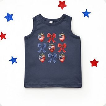 The Juniper Shop Coquette Bows And USA Strawberries Youth Tank Top