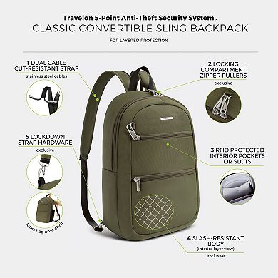 Travelon Anti-Theft Convertible Sling Backpack