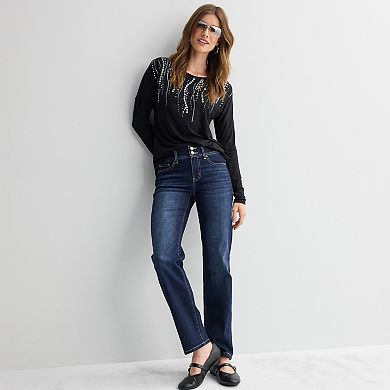 Women's Apt. 9® Tummy Control Straight Jeans