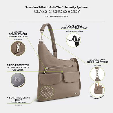 Travelon Anti-Theft Multiple Compartments Classic Crossbody Bag