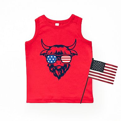 The Juniper Shop Patriotic Cow Sunglasses Youth Tank Top