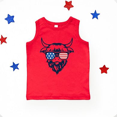 The Juniper Shop Patriotic Cow Sunglasses Youth Tank Top