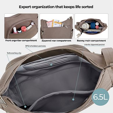 Travelon Anti-Theft Classic Crossbody Bucket Bag