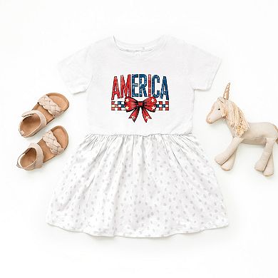 The Juniper Shop Coquette America Checkered Toddler Dress