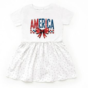 The Juniper Shop Coquette America Checkered Toddler Dress