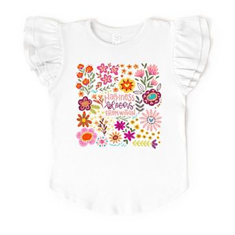 The Juniper Shop Happiness Blooms From Within Flutter Sleeve Tee