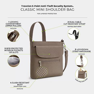 Travelon Anti-Theft Mini Zipper Closure Shoulder Bag