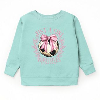 The Juniper Shop Just A Girl Who Loves Soccer Coquette Youth Sweatshirt