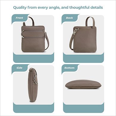 Travelon Anti-Theft Classic Slim Double Zip Crossbody Bag