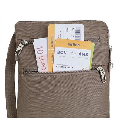 Travelon Anti-Theft Classic Slim Double Zip Crossbody Bag