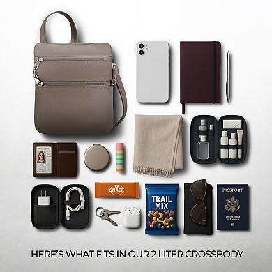 Travelon Anti-Theft Classic Slim Double Zip Crossbody Bag