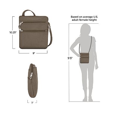 Travelon Anti-Theft Classic Slim Double Zip Crossbody Bag