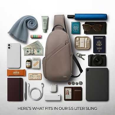 Travelon Anti-Theft Zipper Closure Multiple Compartments Classic Sling Bag