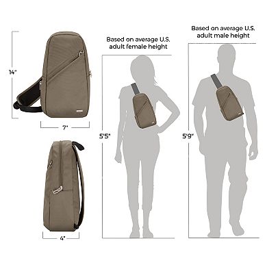 Travelon Anti-Theft Zipper Closure Multiple Compartments Classic Sling Bag