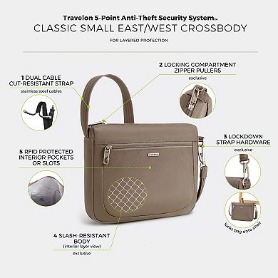 Travelon Anti-Theft Classic Small East/West Crossbody Bag