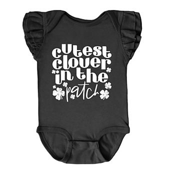 The Juniper Shop Cutest Clover In The Patch Flutter Sleeve Bodysuit