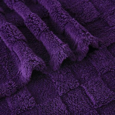 Deep Purple Fleece Throw Blanket 50”×60” for Couch Sofa Bed,Super Soft Cozy Plush Microfiber