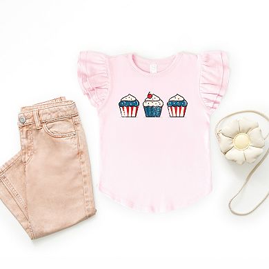 The Juniper Shop Patriotic Cupcakes Flutter Sleeve Tee