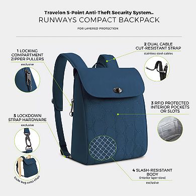 Travelon Anti-Theft Compact Multiple Compartments Backpack