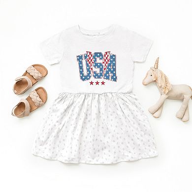 The Juniper Shop USA Checkered Lightning Toddler Dress