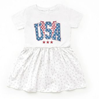 The Juniper Shop USA Checkered Lightning Toddler Dress