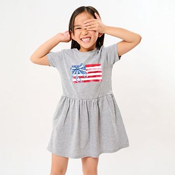 The Juniper Shop Watercolor Flag Coquette Toddler Dress