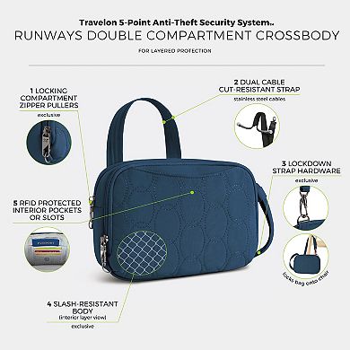 Travelon Anti-Theft Double Compartment Crossbody Bag