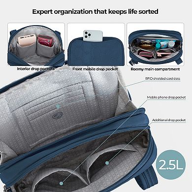 Travelon Anti-Theft Double Compartment Crossbody Bag