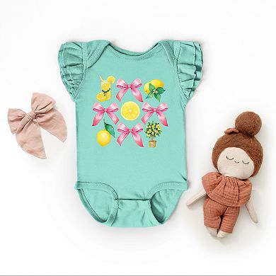 The Juniper Shop Coquette Lemonade Chart Flutter Sleeve Bodysuit