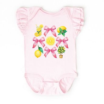 The Juniper Shop Coquette Lemonade Chart Flutter Sleeve Bodysuit