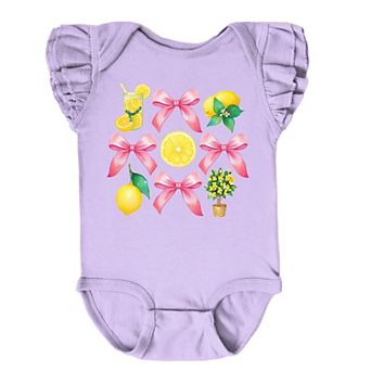 The Juniper Shop Coquette Lemonade Chart Flutter Sleeve Bodysuit