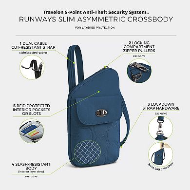 Travelon Anti-Theft Slim Asymmetric Crossbody Bag