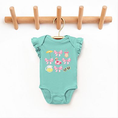 The Juniper Shop Coquette Beach Chart Flutter Sleeve Bodysuit