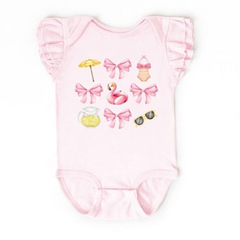 The Juniper Shop Coquette Beach Chart Flutter Sleeve Bodysuit