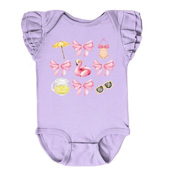 The Juniper Shop Coquette Beach Chart Flutter Sleeve Bodysuit