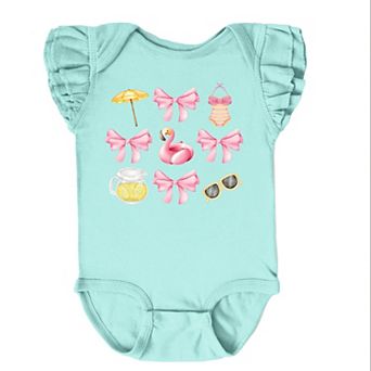 The Juniper Shop Coquette Beach Chart Flutter Sleeve Bodysuit