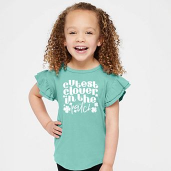 The Juniper Shop Cutest Clover In The Patch Flutter Sleeve Tee