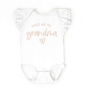 The Juniper Shop Pass Me To Grandma Flutter Sleeve Bodysuit