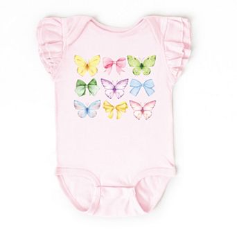 The Juniper Shop Butterflies Coquette Flutter Sleeve Bodysuit