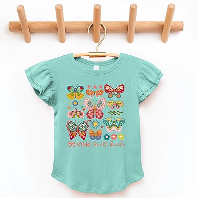 The Juniper Shop Be Kind To All Kinds Butterfly Flutter Sleeve Tee