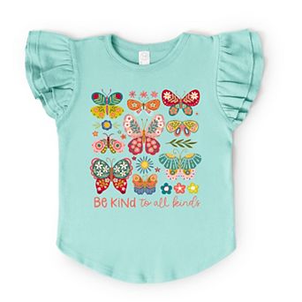The Juniper Shop Be Kind To All Kinds Butterfly Flutter Sleeve Tee