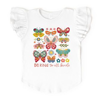 The Juniper Shop Be Kind To All Kinds Butterfly Flutter Sleeve Tee