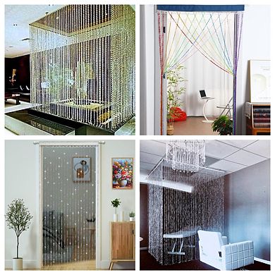 Crystal Beaded Curtain - 90x200cm, Acrylic Beads, DIY, Safe for Pets & Kids, Versatile Decor