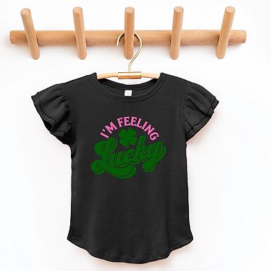 I'm Feeling Lucky Colorful - Flutter Sleeve Graphic T-Shirt