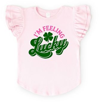 I'm Feeling Lucky Colorful - Flutter Sleeve Graphic T-Shirt
