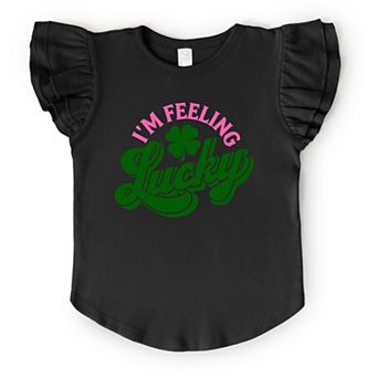 I'm Feeling Lucky Colorful - Flutter Sleeve Graphic T-Shirt