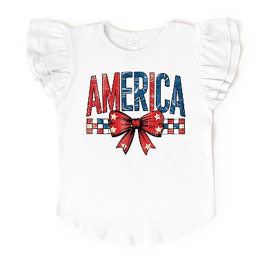 The Juniper Shop Coquette America Checkered Flutter Sleeve Tee