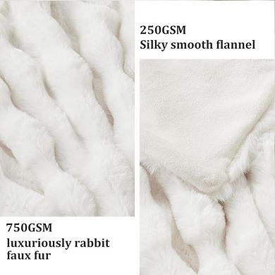 Great Ambitions Faux Fur Throw Blanket, Fluffy Plush for Couch & Bedroom Decor 50*60